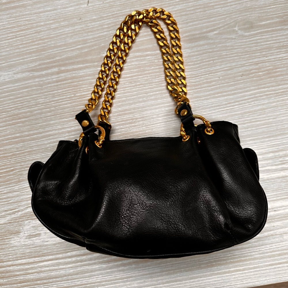 Rare Vintage Juicy Couture Leather pouch bag with gold chain hardware - Picture 3 of 14